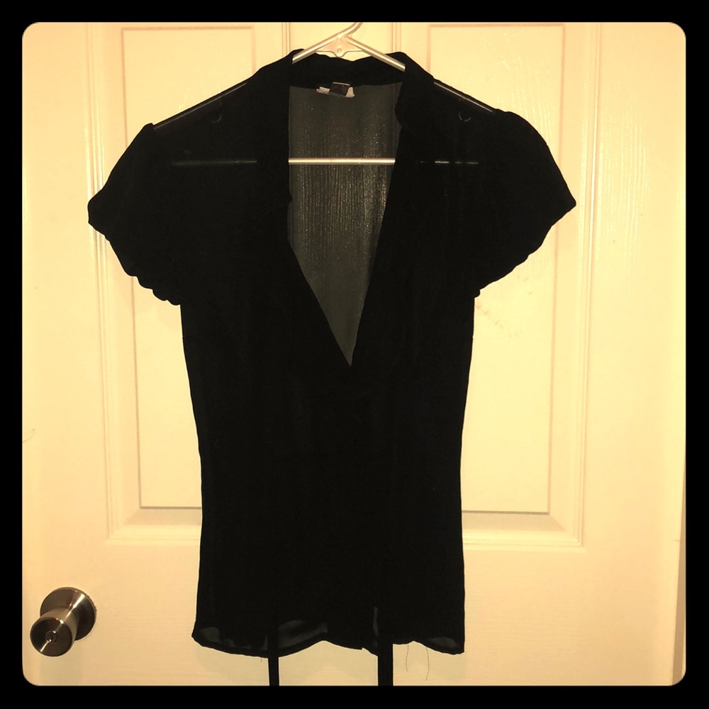 Black Sheer Blouse that ties